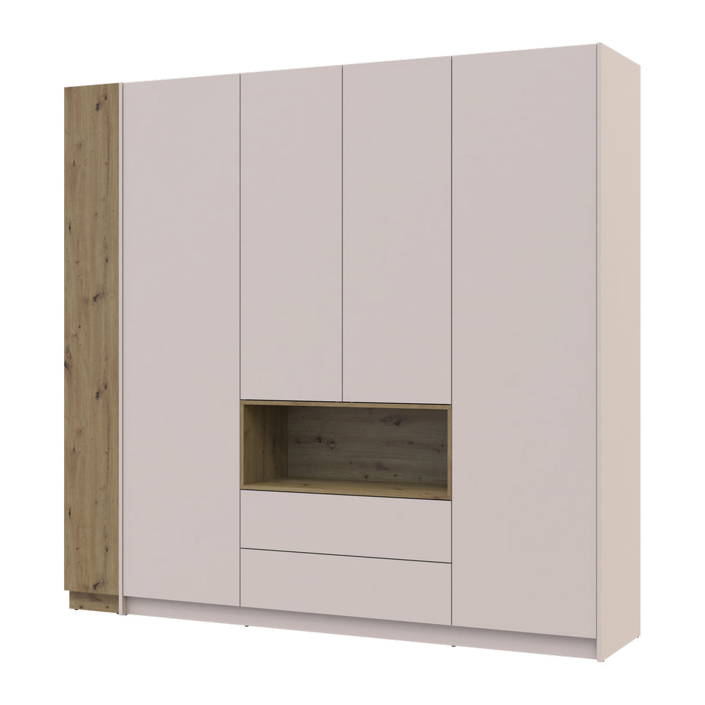 Шкаф для одежды с нишей и этажеркой Doros Дейл Кашемир/Дуб Артизан 4 ДСП 234х52х220 DRS-011739 (42005159)