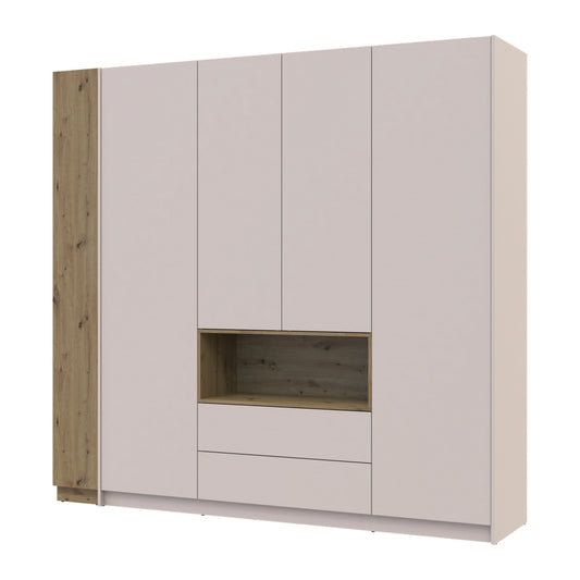 Шкаф для одежды с нишей и этажеркой Doros Дейл Кашемир/Дуб Артизан 4 ДСП 234х52х220 DRS-011739 (42005159)