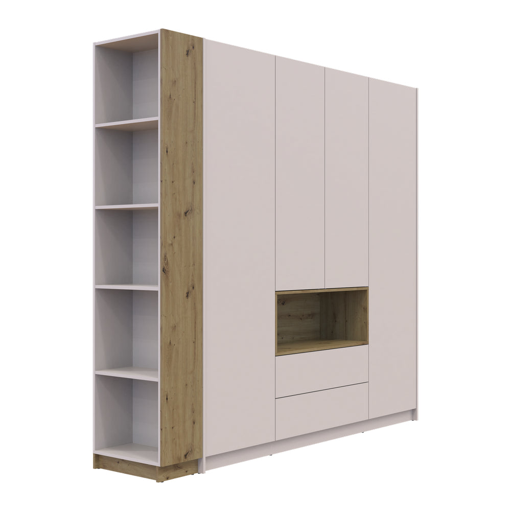 Шкаф для одежды с нишей и этажеркой Doros Дейл Кашемир/Дуб Артизан 4 ДСП 234х52х220 DRS-011739 (42005159)