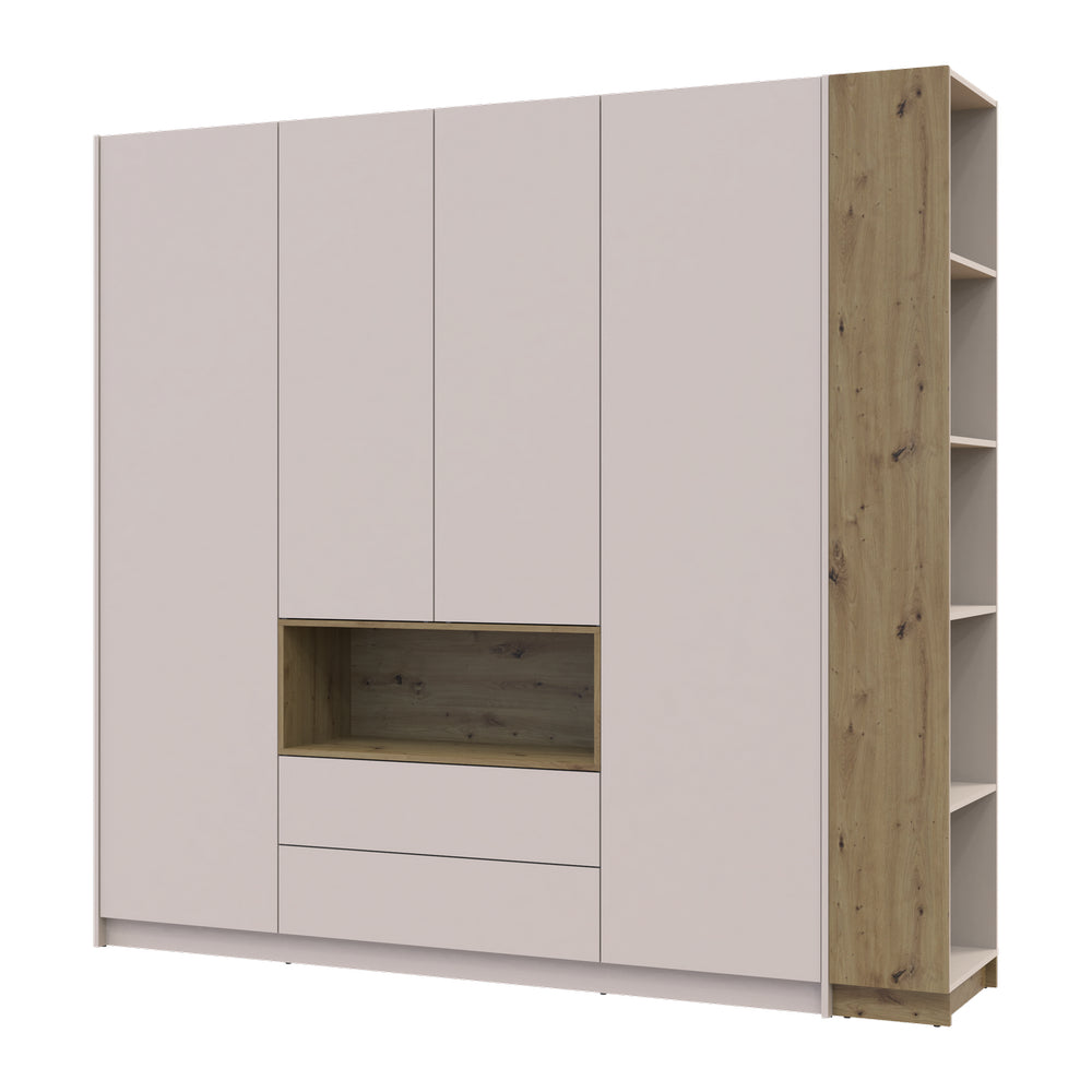 Шкаф для одежды с нишей и этажеркой Doros Дейл Кашемир/Дуб Артизан 4 ДСП 234х52х220 DRS-011739 (42005159)