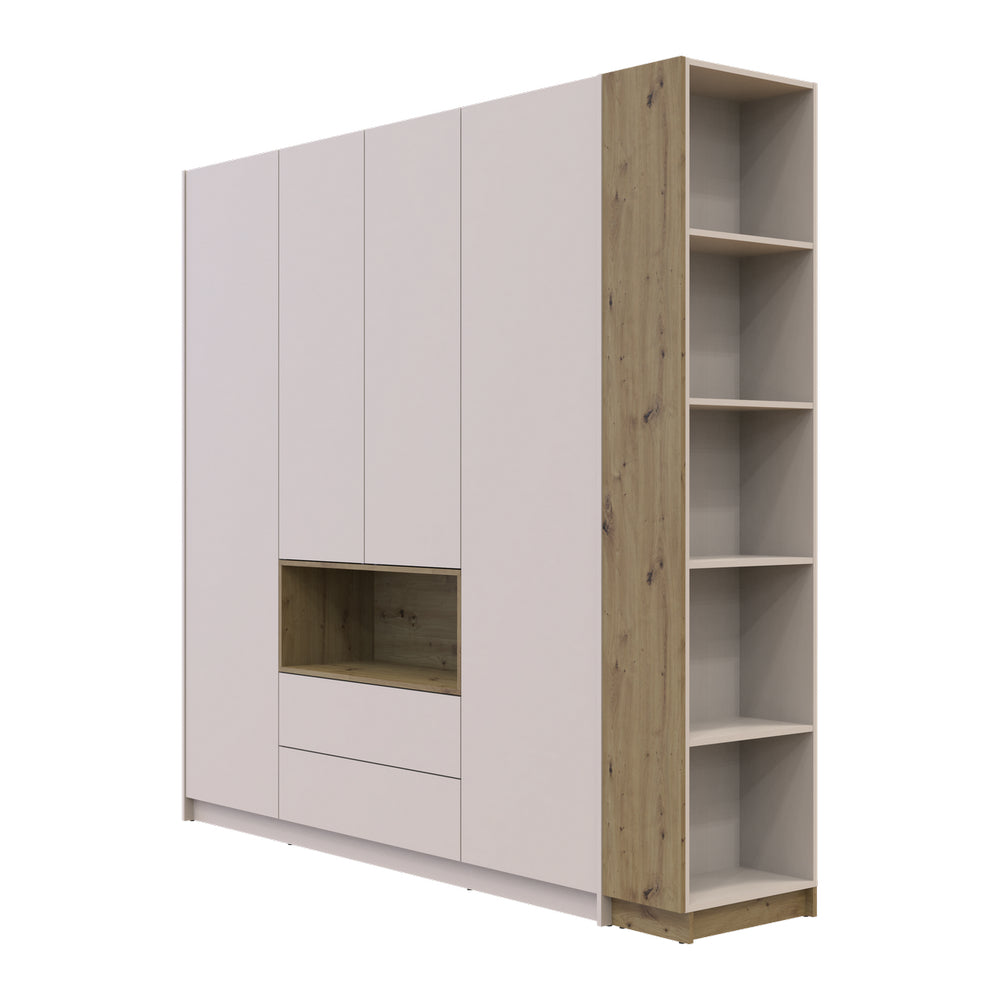 Шкаф для одежды с нишей и этажеркой Doros Дейл Кашемир/Дуб Артизан 4 ДСП 234х52х220 DRS-011739 (42005159)