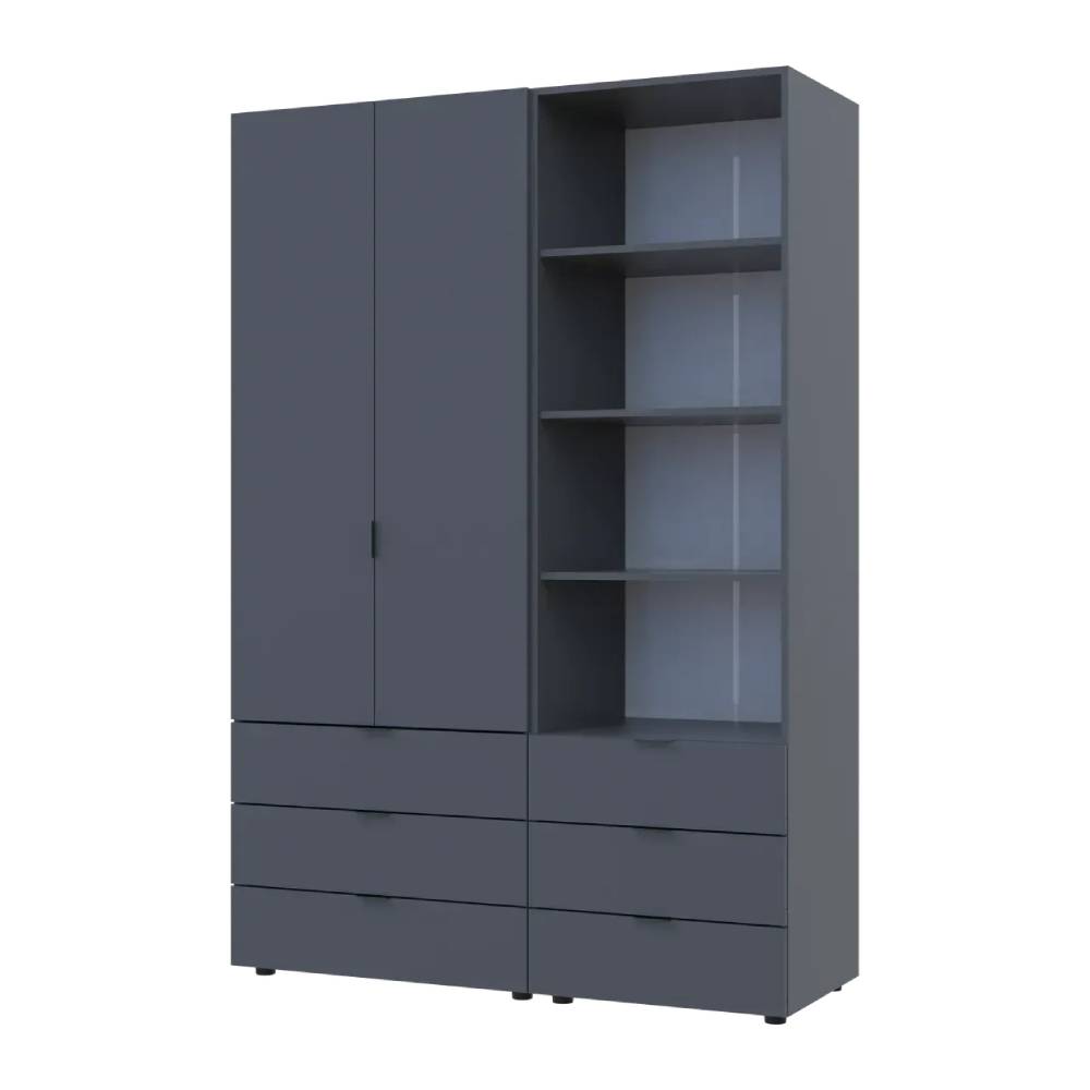 Шкаф для одежды Doros Гелар Графит 2ДСП с пеналом 137.5х49.5х203.4 (DRS-011912)