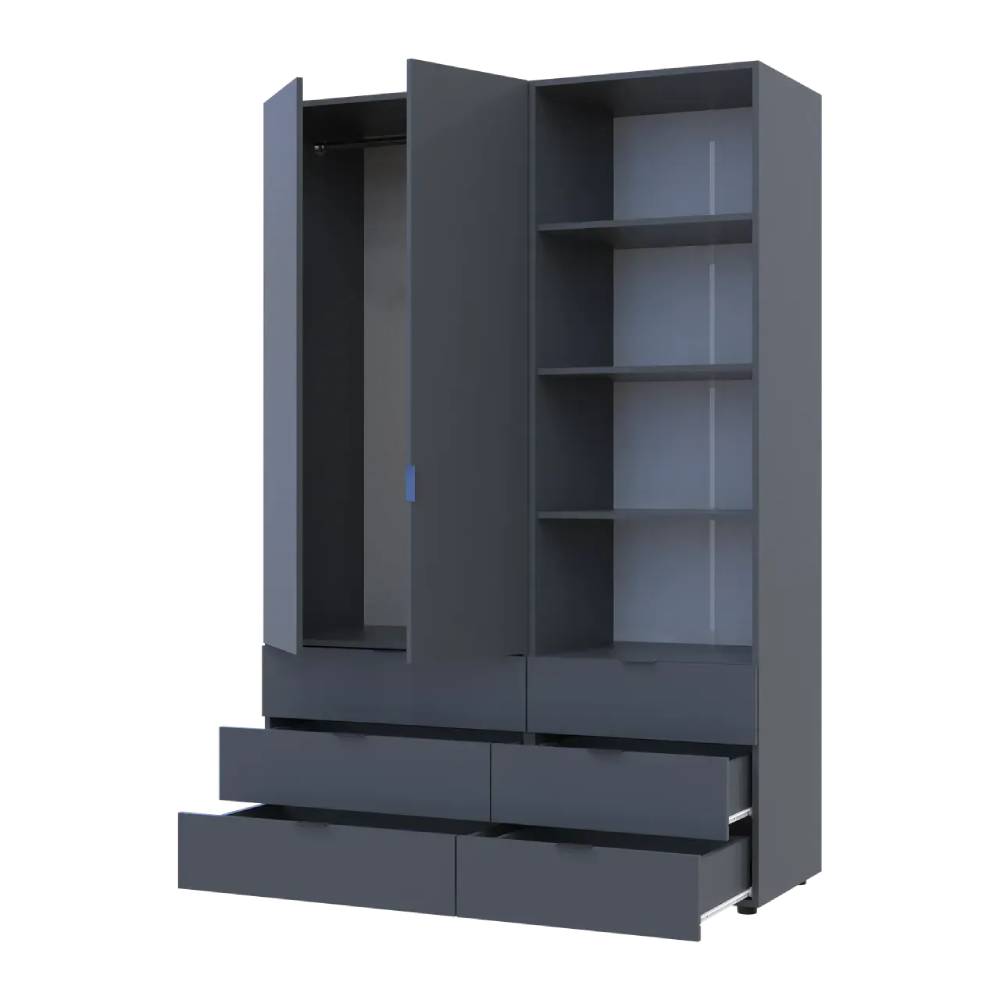 Шкаф для одежды Doros Гелар Графит 2ДСП с пеналом 137.5х49.5х203.4 (DRS-011912)