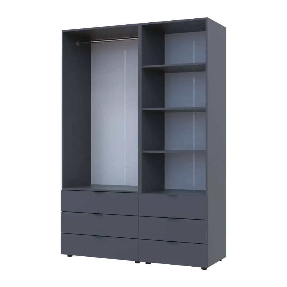 Шкаф для одежды Doros Гелар Графит 2ДСП с пеналом 137.5х49.5х203.4 (DRS-011912)