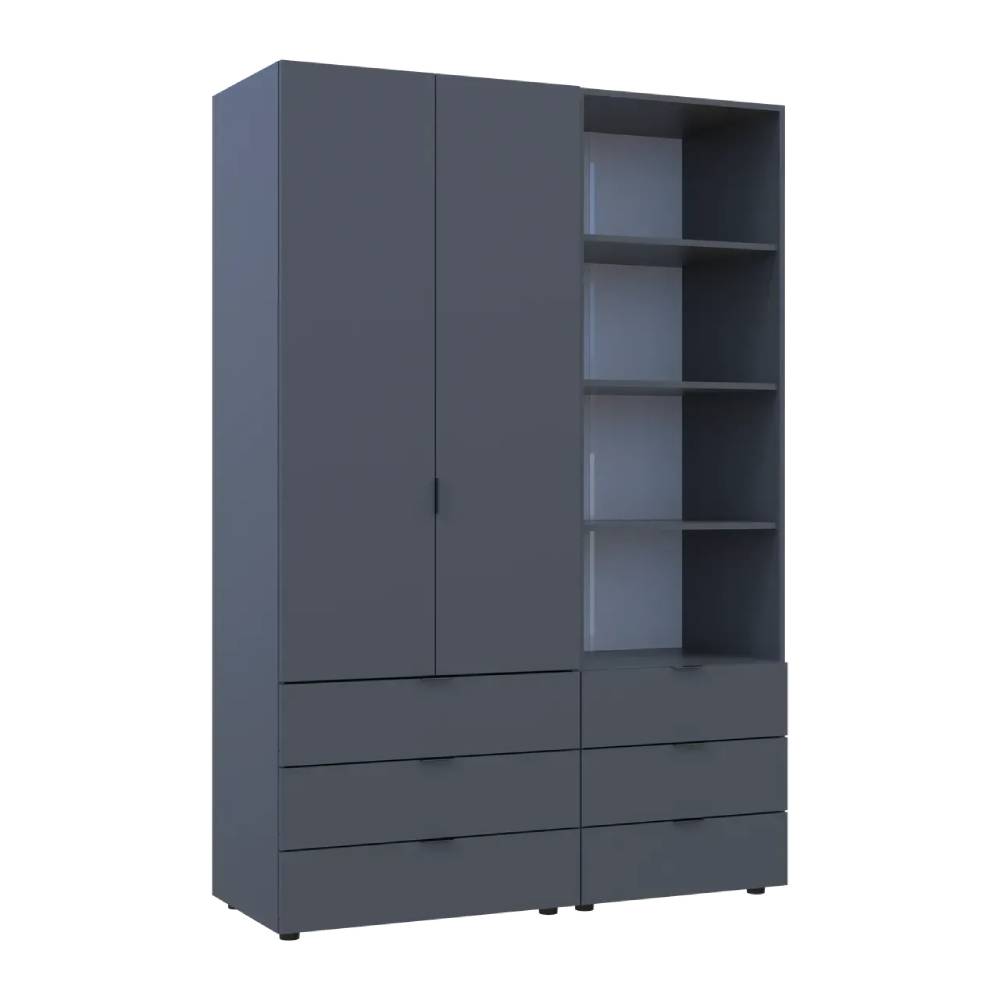 Шкаф для одежды Doros Гелар Графит 2ДСП с пеналом 137.5х49.5х203.4 (DRS-011912)