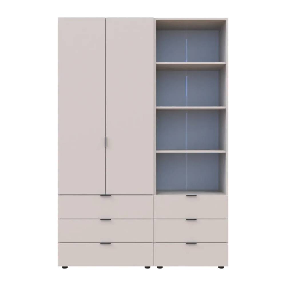 Шкаф для одежды Doros Гелар Кашемир 2ДСП с пеналом 137.5х49.5х203.4 (DRS-011914)