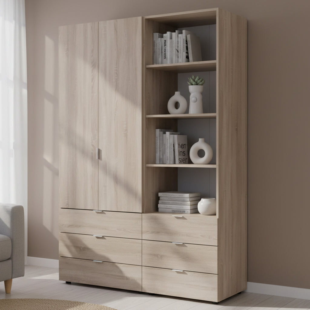 Шкаф для одежды Doros Гелар Дуб сонома 2ДСП с пеналом 137.5х49.5х203.4 (DRS-011913)