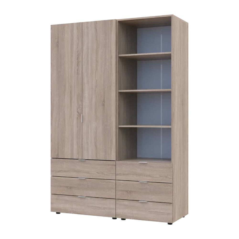 Шкаф для одежды Doros Гелар Дуб сонома 2ДСП с пеналом 137.5х49.5х203.4 (DRS-011913)