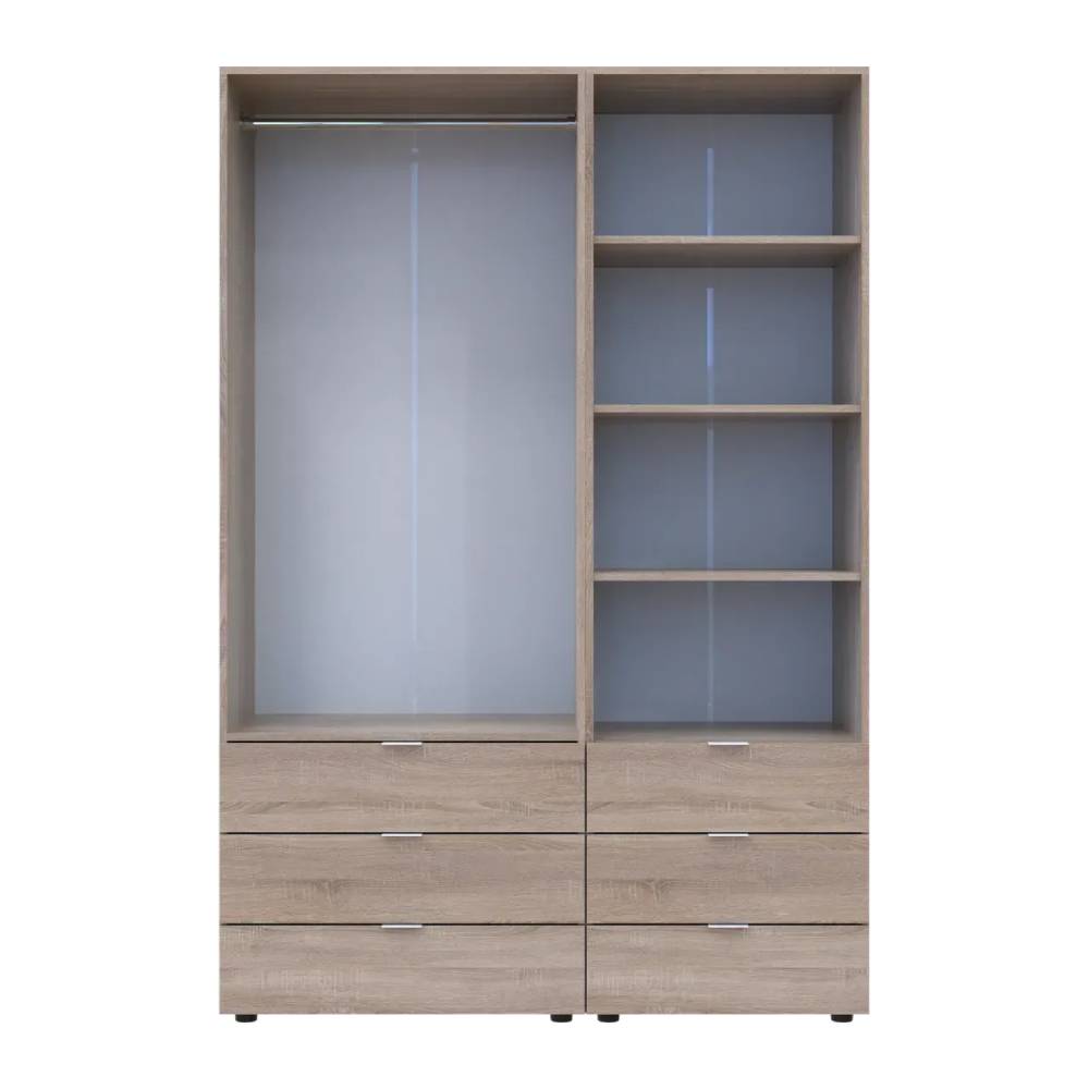 Шкаф для одежды Doros Гелар Дуб сонома 2ДСП с пеналом 137.5х49.5х203.4 (DRS-011913)