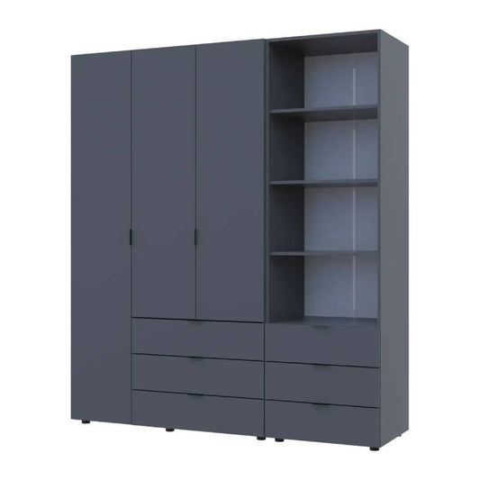 Шкаф для одежды Doros Гелар Графит 3ДСП с пеналом 176.2х49.5х203.4 (DRS-011920)