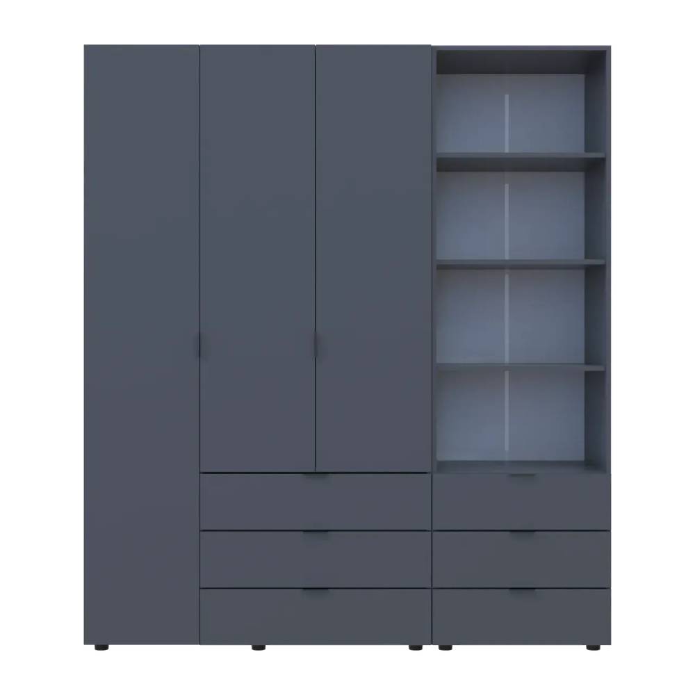 Шкаф для одежды Doros Гелар Графит 3ДСП с пеналом 176.2х49.5х203.4 (DRS-011920)