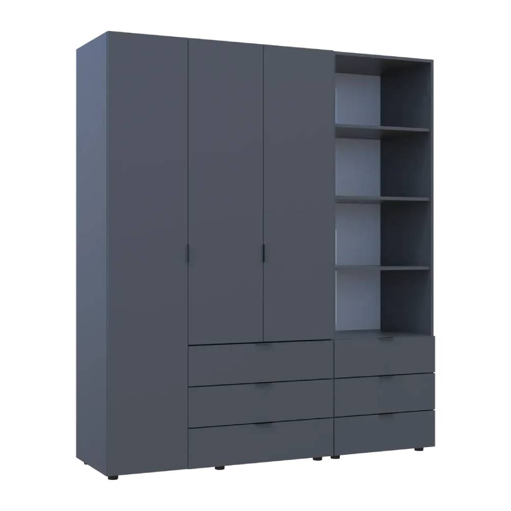 Шкаф для одежды Doros Гелар Графит 3ДСП с пеналом 176.2х49.5х203.4 (DRS-011920)