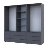 Шкаф для одежды Doros Гелар Графит 2+2ДСП с пеналом 215х49.5х203.4 (DRS-011916)