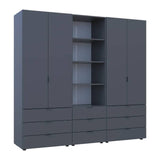 Шкаф для одежды Doros Гелар Графит 2+2ДСП с пеналом 215х49.5х203.4 (DRS-011916)