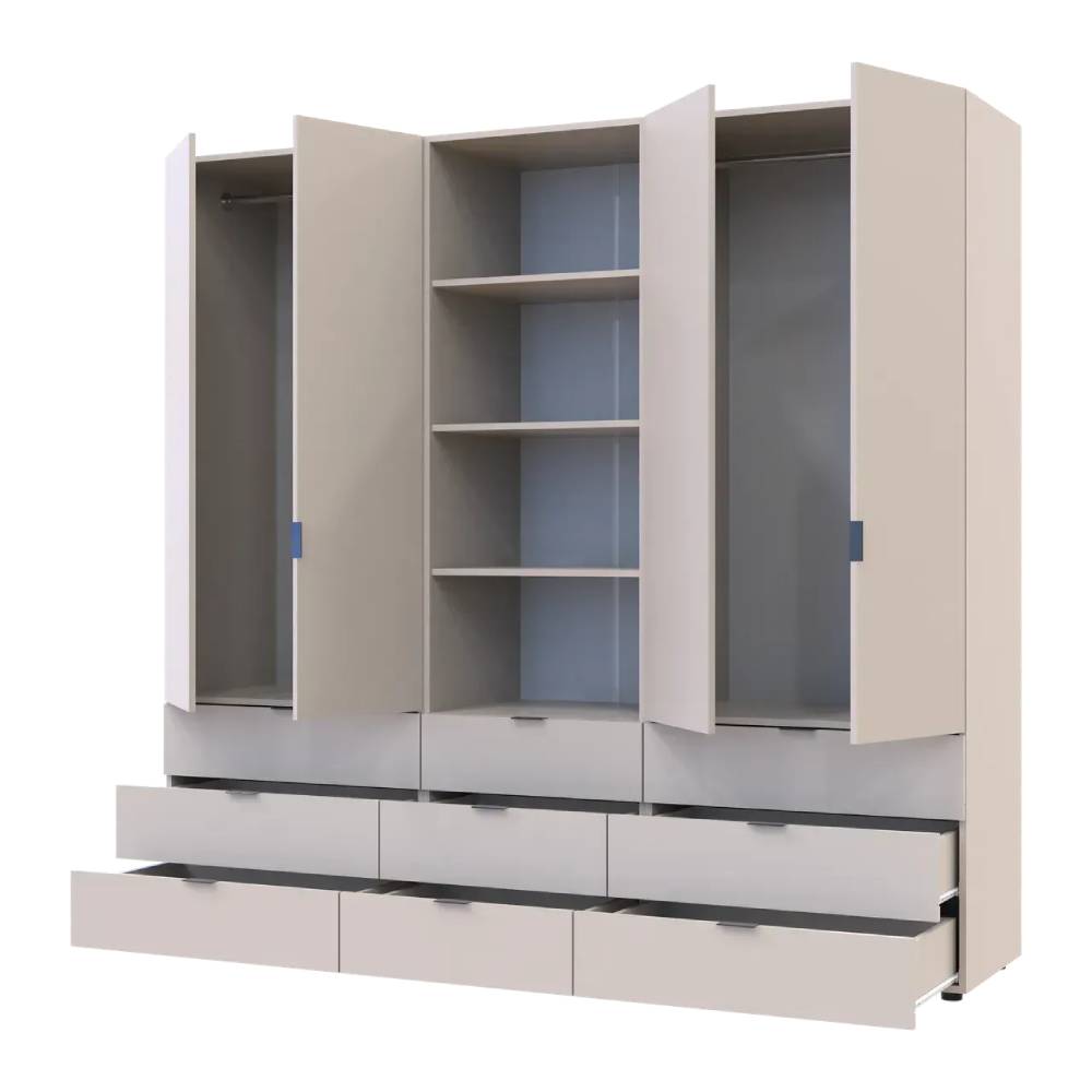 Шкаф для одежды Doros Гелар Кашемир 2+2ДСП с пеналом 215х49.5х203.4 (DRS-011918)