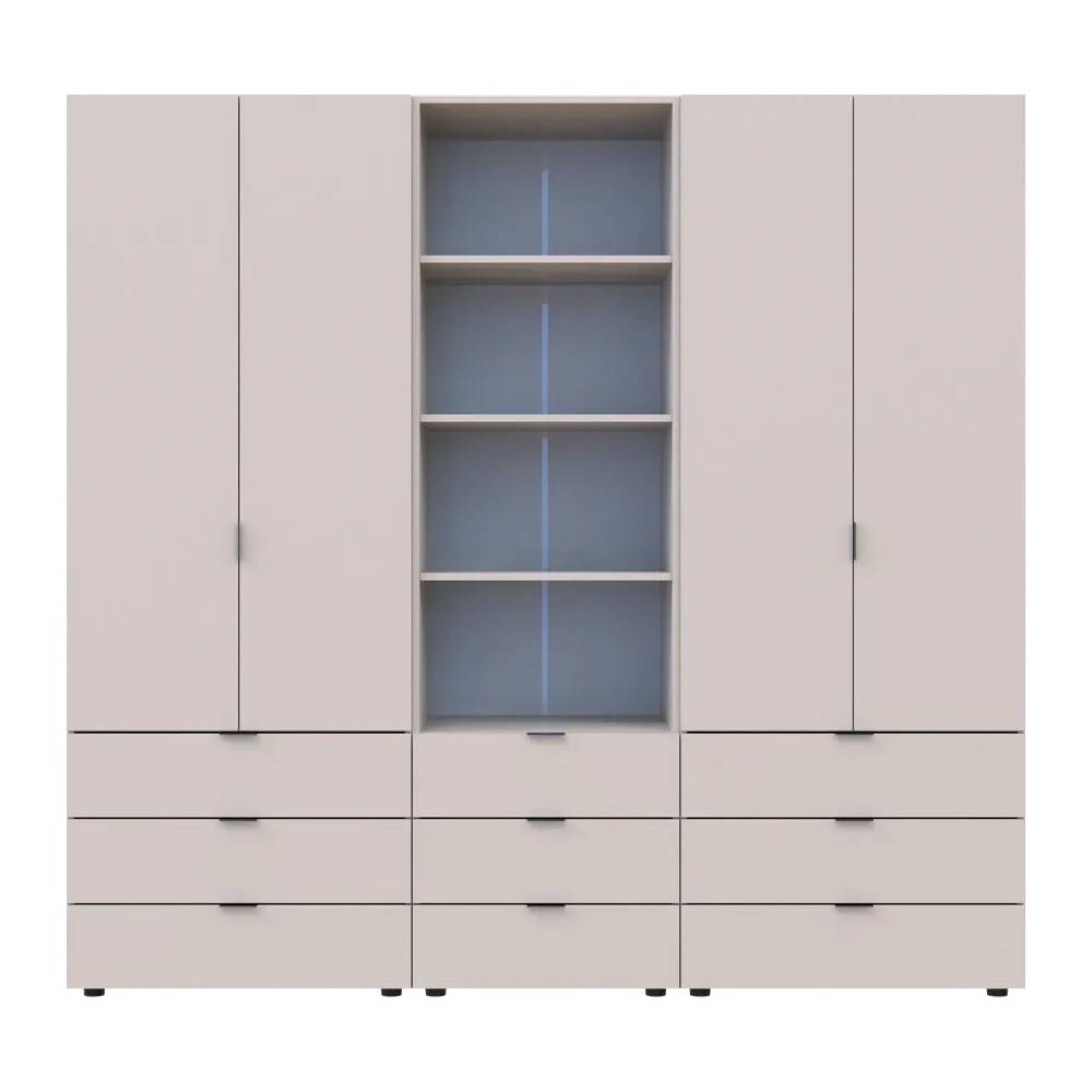 Шкаф для одежды Doros Гелар Кашемир 2+2ДСП с пеналом 215х49.5х203.4 (DRS-011918)