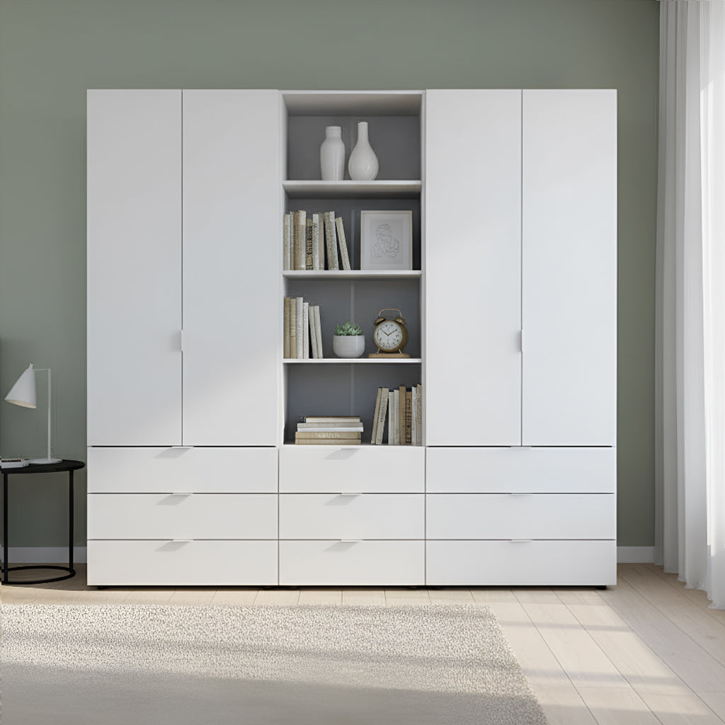 Шкаф для одежды Doros Гелар Белый 2+2ДСП с пеналом 215х49.5х203.4 (DRS-011915)