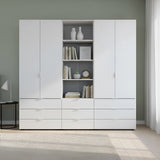 Шкаф для одежды Doros Гелар Белый 2+2ДСП с пеналом 215х49.5х203.4 (DRS-011915)