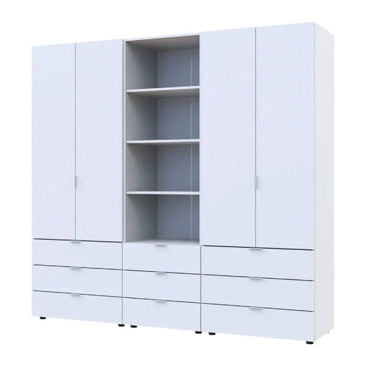 Шкаф для одежды Doros Гелар Белый 2+2ДСП с пеналом 215х49.5х203.4 (DRS-011915)