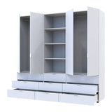 Шкаф для одежды Doros Гелар Белый 2+2ДСП с пеналом 215х49.5х203.4 (DRS-011915)