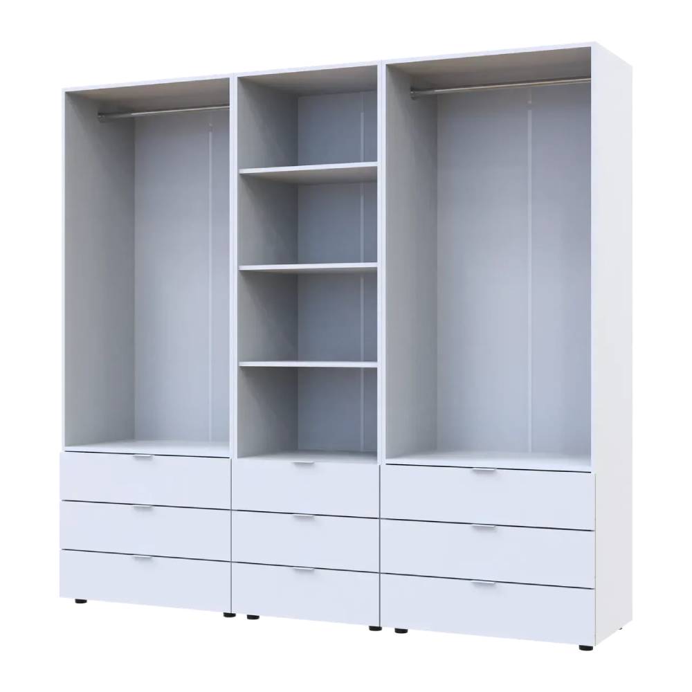 Шкаф для одежды Doros Гелар Белый 2+2ДСП с пеналом 215х49.5х203.4 (DRS-011915)