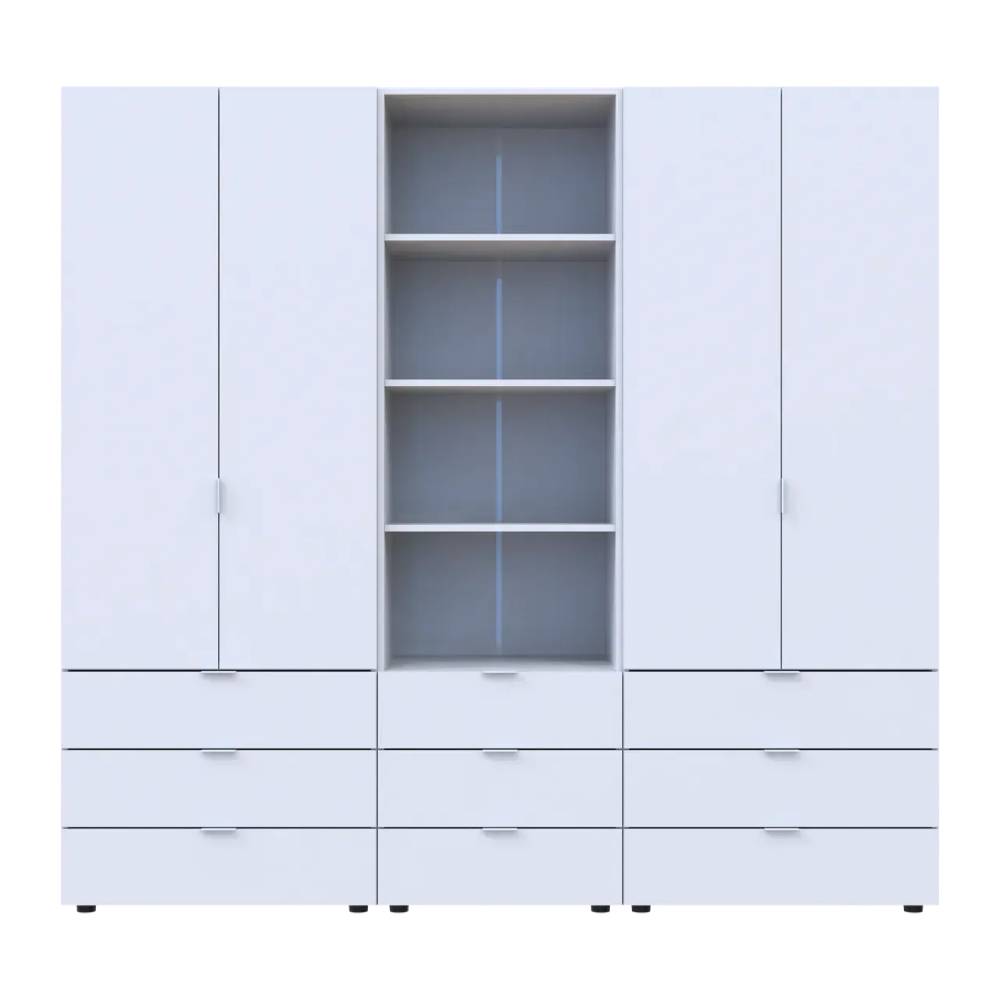 Шкаф для одежды Doros Гелар Белый 2+2ДСП с пеналом 215х49.5х203.4 (DRS-011915)