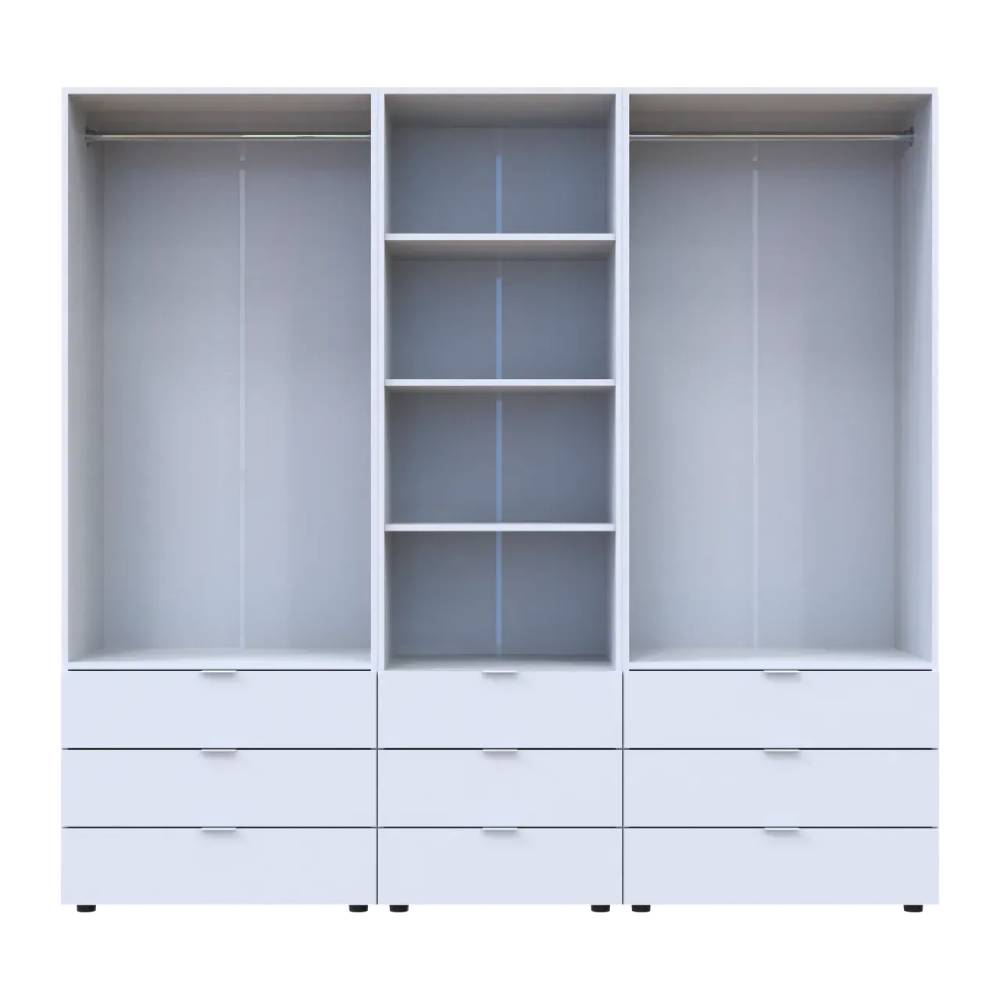 Шкаф для одежды Doros Гелар Белый 2+2ДСП с пеналом 215х49.5х203.4 (DRS-011915)