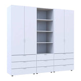 Шкаф для одежды Doros Гелар Белый 2+2ДСП с пеналом 215х49.5х203.4 (DRS-011915)