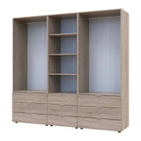 Шкаф для одежды Гелар Дуб сонома 2+2ДСП с пеналом 215х49.5х203.4 (DRS-011917)