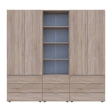 Шкаф для одежды Гелар Дуб сонома 2+2ДСП с пеналом 215х49.5х203.4 (DRS-011917)