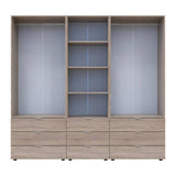 Шкаф для одежды Гелар Дуб сонома 2+2ДСП с пеналом 215х49.5х203.4 (DRS-011917)