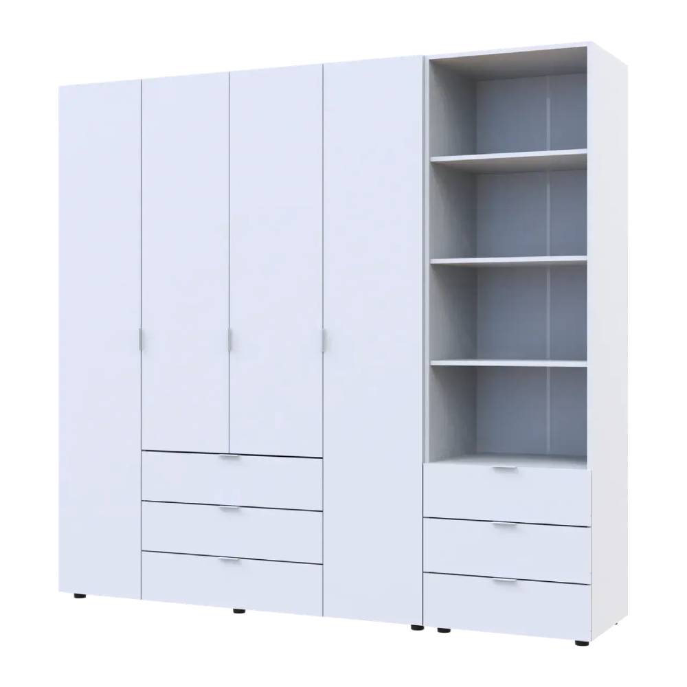 Шкаф для одежды Doros Гелар Белый 4ДСП с пеналом 215х49.5х203.4 (DRS-011927)