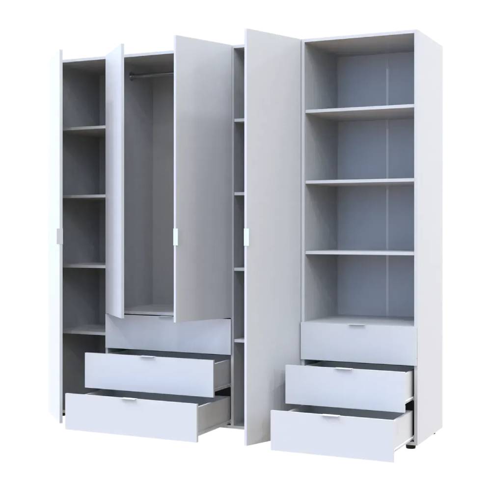 Шкаф для одежды Doros Гелар Белый 4ДСП с пеналом 215х49.5х203.4 (DRS-011927)