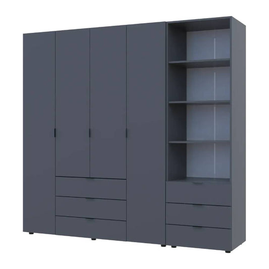 Шкаф для одежды Doros Гелар Графит 4ДСП с пеналом 215х49.5х203.4 (DRS-011928)