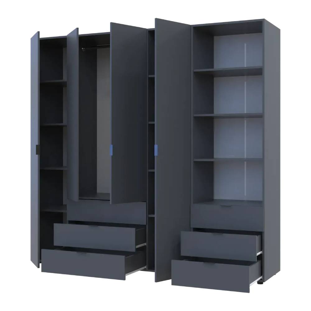 Шкаф для одежды Doros Гелар Графит 4ДСП с пеналом 215х49.5х203.4 (DRS-011928)