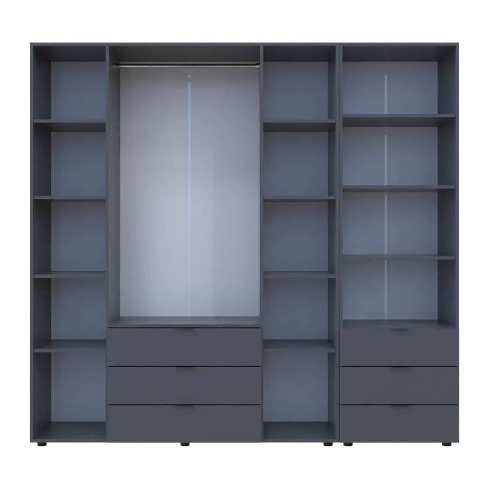 Шкаф для одежды Doros Гелар Графит 4ДСП с пеналом 215х49.5х203.4 (DRS-011928)