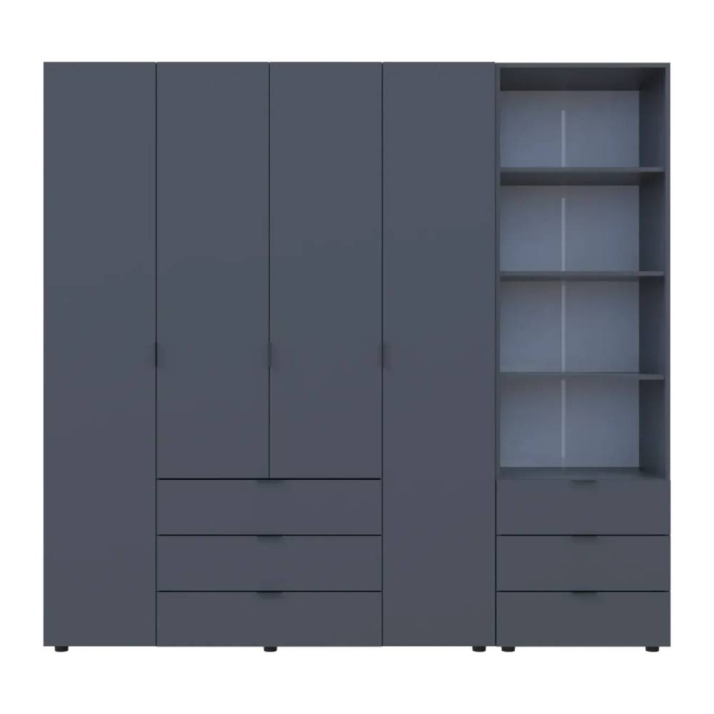 Шкаф для одежды Doros Гелар Графит 4ДСП с пеналом 215х49.5х203.4 (DRS-011928)