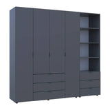 Шкаф для одежды Doros Гелар Графит 4ДСП с пеналом 215х49.5х203.4 (DRS-011928)