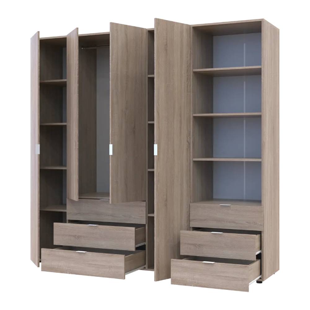 Шкаф для одежды Doros Гелар Дуб сонома 4ДСП с пеналом 215х49.5х203.4 (DRS-011929)