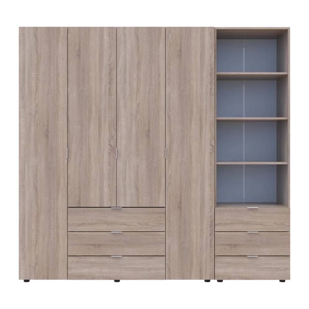 Шкаф для одежды Doros Гелар Дуб сонома 4ДСП с пеналом 215х49.5х203.4 (DRS-011929)