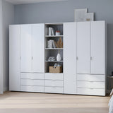 Шкаф для одежды Doros Гелар Белый 3+3ДСП с пеналом 292.4х49.5х203.4 (DRS-011923)