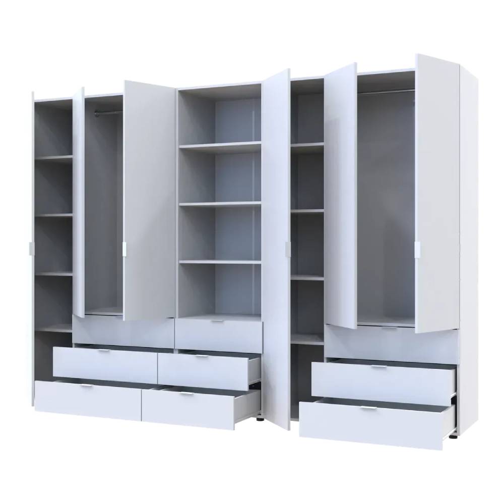 Шкаф для одежды Doros Гелар Белый 3+3ДСП с пеналом 292.4х49.5х203.4 (DRS-011923)