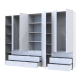 Шкаф для одежды Doros Гелар Белый 3+3ДСП с пеналом 292.4х49.5х203.4 (DRS-011923)