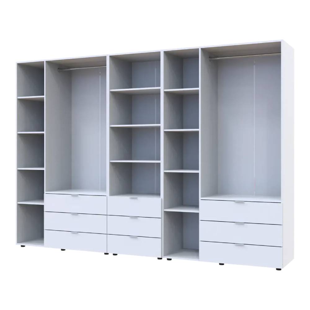 Шкаф для одежды Doros Гелар Белый 3+3ДСП с пеналом 292.4х49.5х203.4 (DRS-011923)