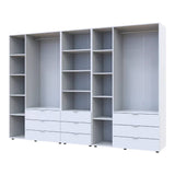 Шкаф для одежды Doros Гелар Белый 3+3ДСП с пеналом 292.4х49.5х203.4 (DRS-011923)