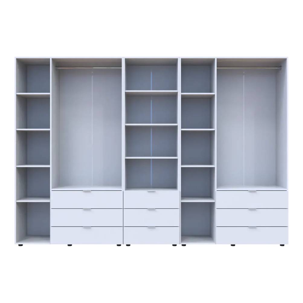 Шкаф для одежды Doros Гелар Белый 3+3ДСП с пеналом 292.4х49.5х203.4 (DRS-011923)