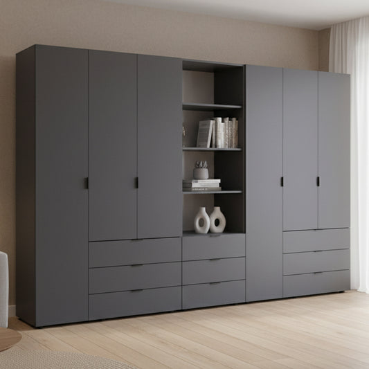 Шкаф для одежды Doros Гелар Графит 3+3ДСП с пеналом 292.4х49.5х203.4 (DRS-011924)