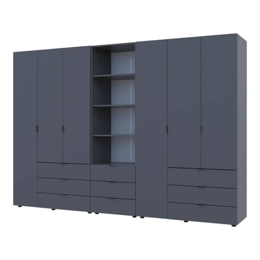 Шкаф для одежды Doros Гелар Графит 3+3ДСП с пеналом 292.4х49.5х203.4 (DRS-011924)