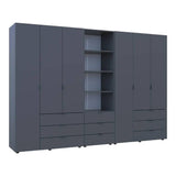 Шкаф для одежды Doros Гелар Графит 3+3ДСП с пеналом 292.4х49.5х203.4 (DRS-011924)