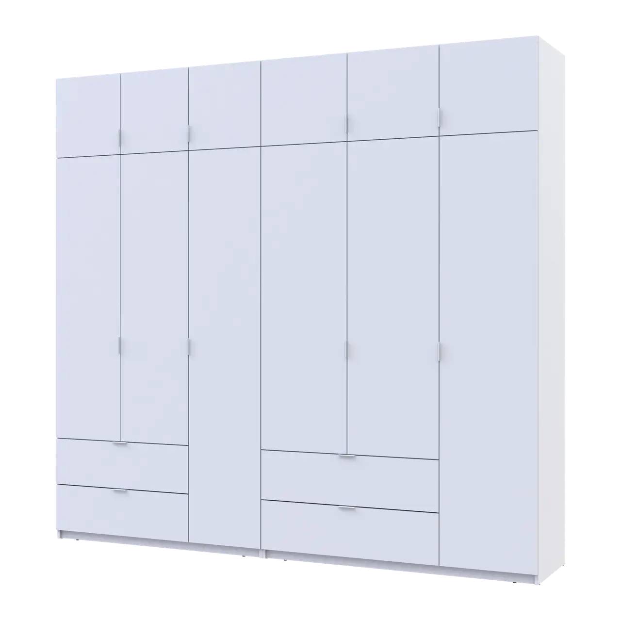 Шкаф для одежды Doros Лукас Белый 3+3 ДСП 255х50х240 DRS-011684 (42005110)